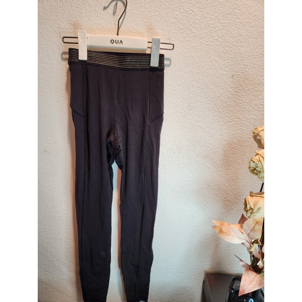 Lululemon Principal Dancer Golden Lining Tight Black High Rise 2 yoga ballet
